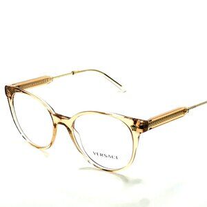 NEW ORIGINAL VERSACE VE 3291 5215 Transparent Brown Eyeglasses 51mm 18 140
